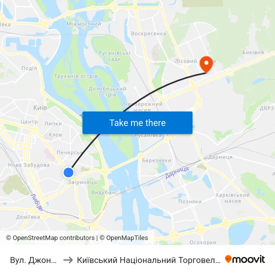 Вул. Джона Маккейна to Київський Національний Торговельно-Економічний Університет map