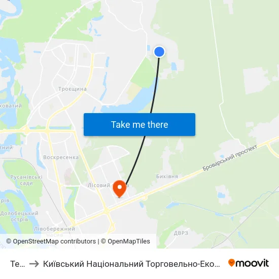 Тец-6 to Київський Національний Торговельно-Економічний Університет map