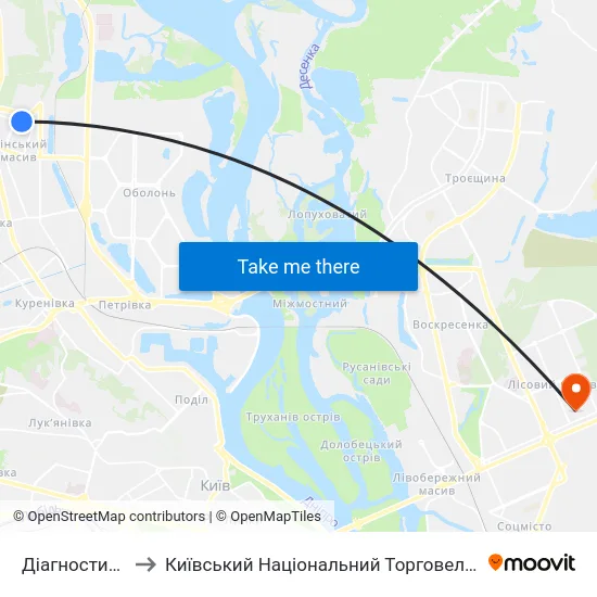 Діагностичний Центр to Київський Національний Торговельно-Економічний Університет map