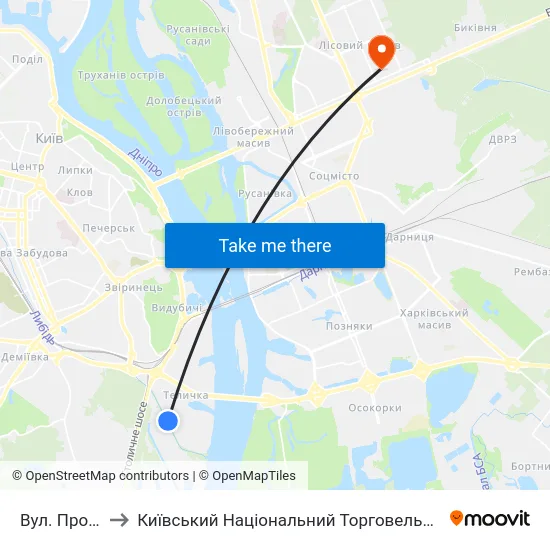 Вул. Промислова to Київський Національний Торговельно-Економічний Університет map