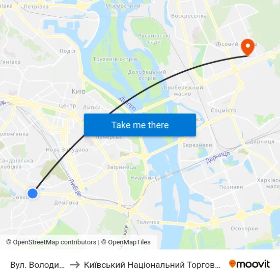 Вул. Володимира Брожка to Київський Національний Торговельно-Економічний Університет map