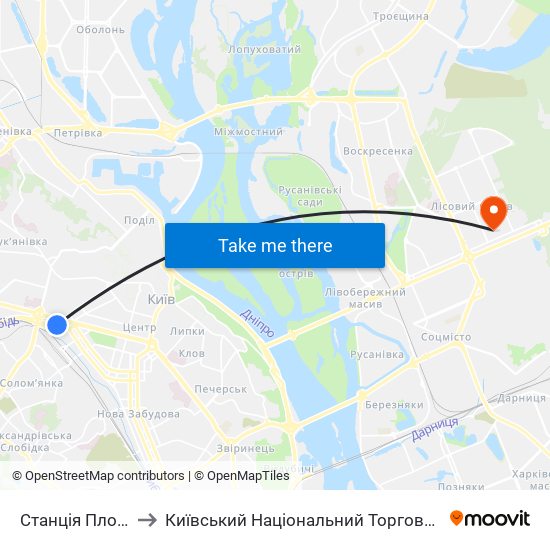 Станція Площа Перемоги to Київський Національний Торговельно-Економічний Університет map