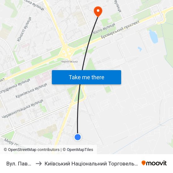 Вул. Павла Усенка to Київський Національний Торговельно-Економічний Університет map