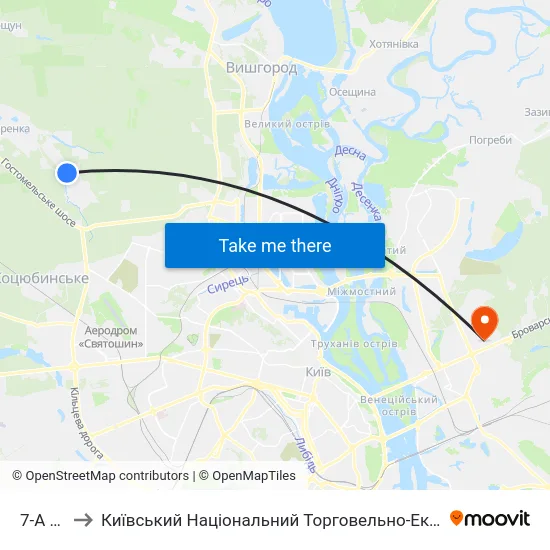 7-А Лінія to Київський Національний Торговельно-Економічний Університет map
