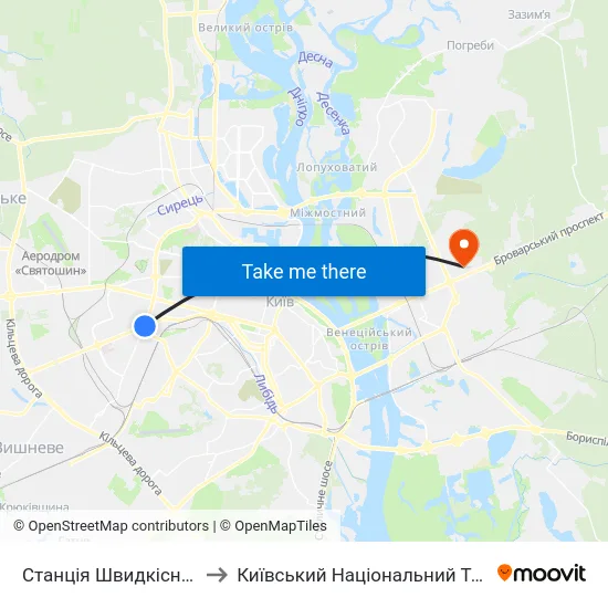 Станція Швидкісного Трамвая Індустріальна to Київський Національний Торговельно-Економічний Університет map