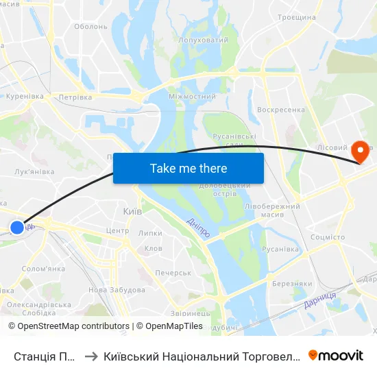 Станція Політехнічна to Київський Національний Торговельно-Економічний Університет map