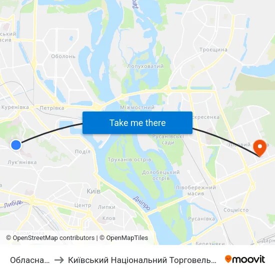 Обласна Лікарня to Київський Національний Торговельно-Економічний Університет map