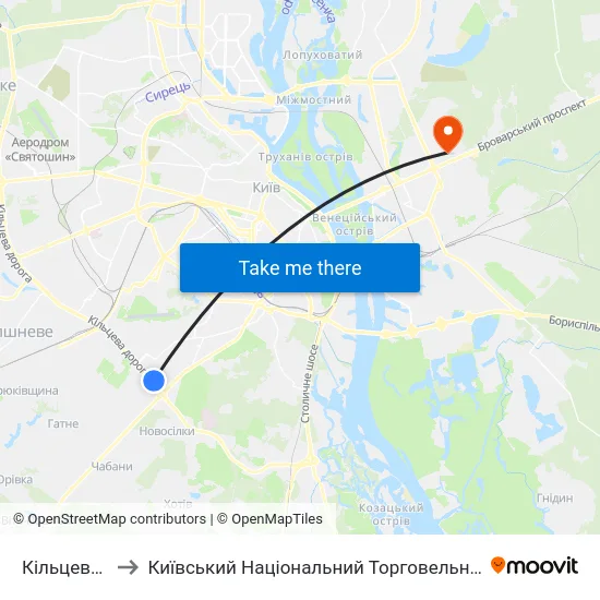 Кільцева Дорога to Київський Національний Торговельно-Економічний Університет map