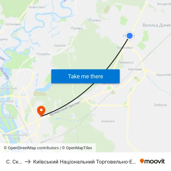 С. Скибин to Київський Національний Торговельно-Економічний Університет map