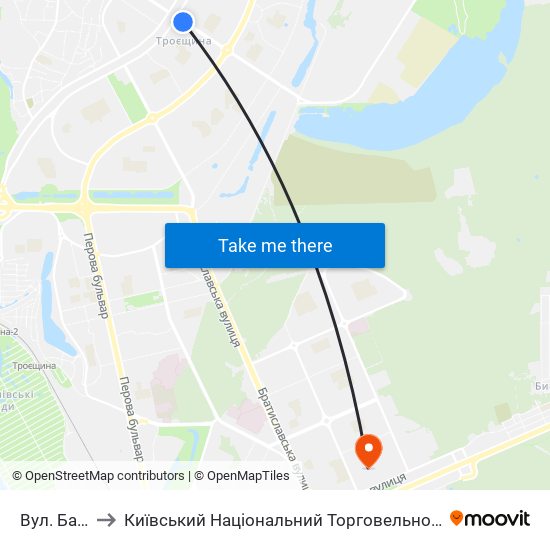 Вул. Бальзака to Київський Національний Торговельно-Економічний Університет map