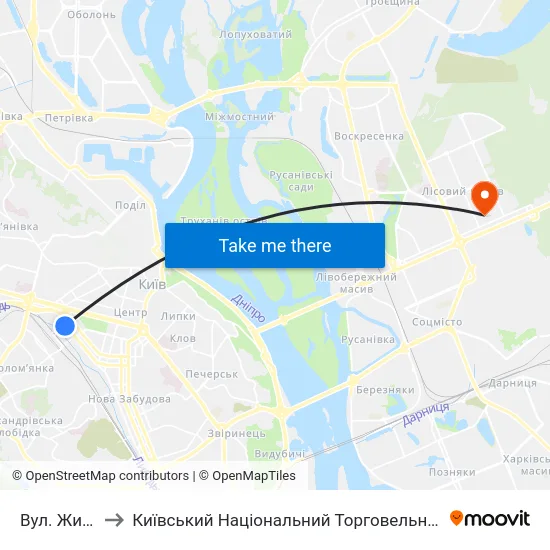 Вул. Жилянська to Київський Національний Торговельно-Економічний Університет map