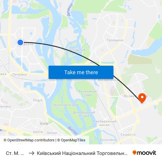 Ст. М. Мінська to Київський Національний Торговельно-Економічний Університет map