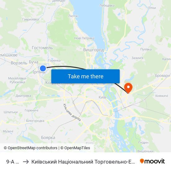 9-А Лінія to Київський Національний Торговельно-Економічний Університет map