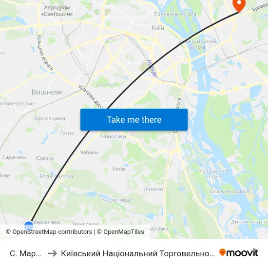 С. Мархалівка to Київський Національний Торговельно-Економічний Університет map