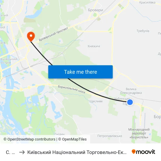 С. Гора to Київський Національний Торговельно-Економічний Університет map
