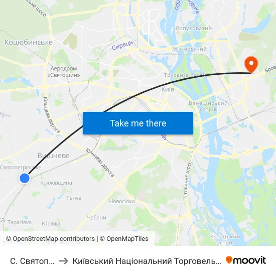 С. Святопетрівське to Київський Національний Торговельно-Економічний Університет map