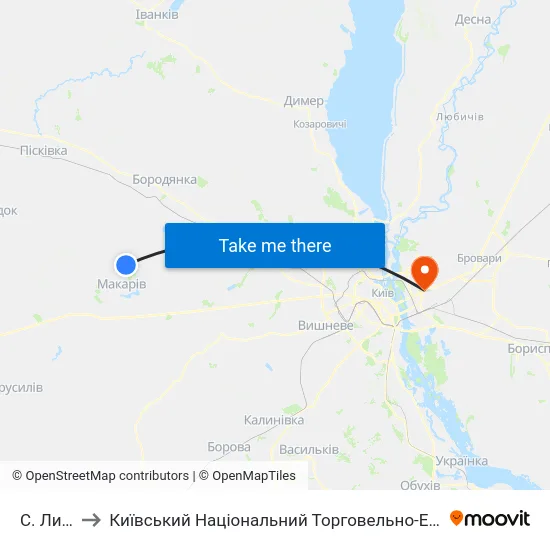 С. Липівка to Київський Національний Торговельно-Економічний Університет map