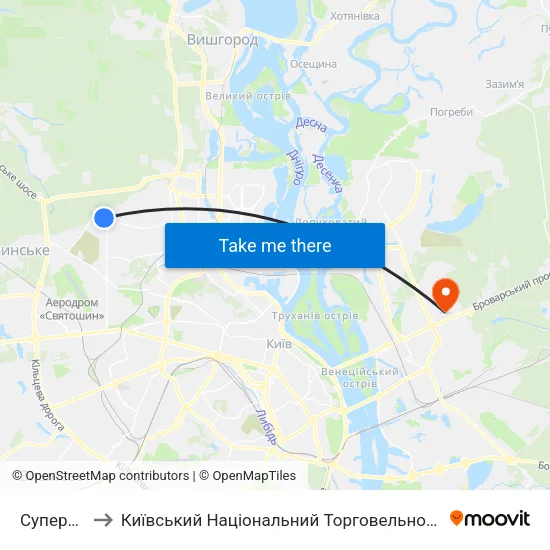 Супермаркет to Київський Національний Торговельно-Економічний Університет map