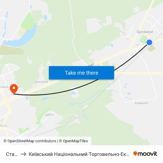 Стадіон to Київський Національний Торговельно-Економічний Університет map