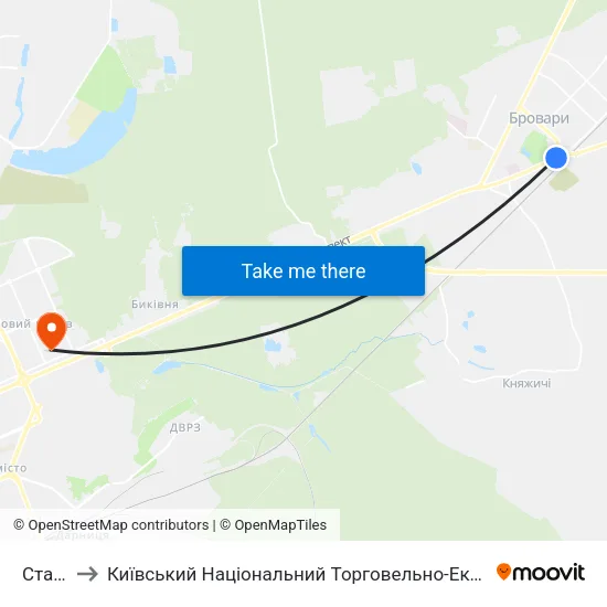 Стадіон to Київський Національний Торговельно-Економічний Університет map