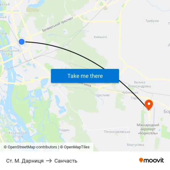 Ст. М. Дарниця to Санчасть map
