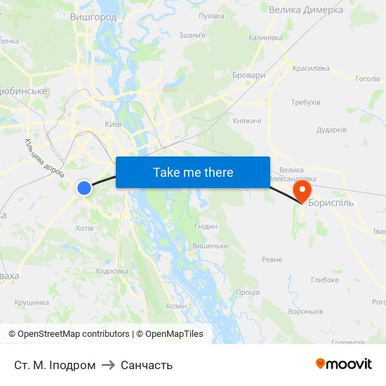 Ст. М. Іподром to Санчасть map