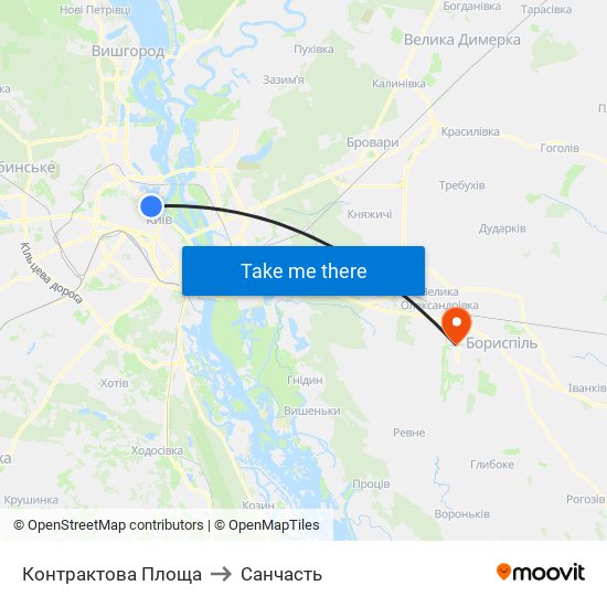 Контрактова Площа to Санчасть map