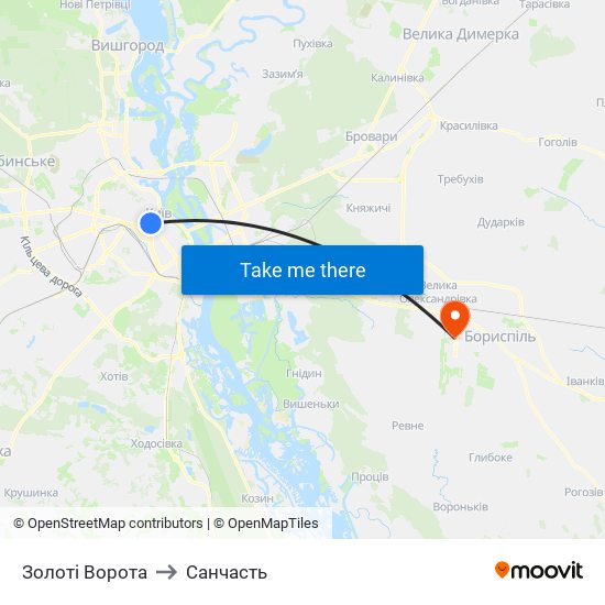 Золоті Ворота to Санчасть map