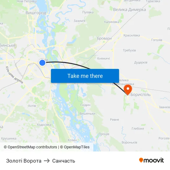 Золоті Ворота to Санчасть map