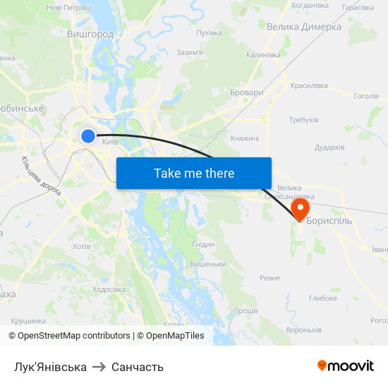 Лук'Янівська to Санчасть map