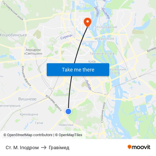 Ст. М. Іподром to Гравімед map