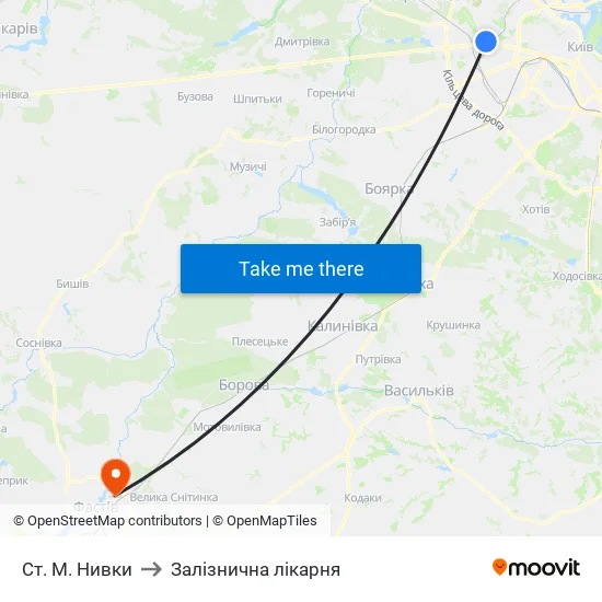 Ст. М. Нивки to Залізнична лікарня map