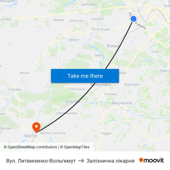 Вул. Литвиненко-Вольгемут to Залізнична лікарня map