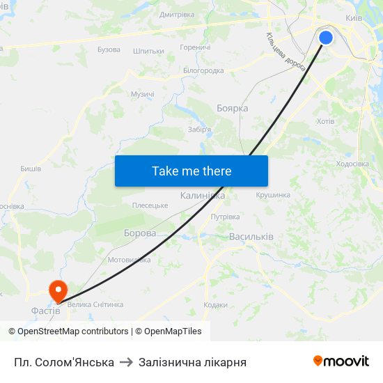 Пл. Солом'Янська to Залізнична лікарня map