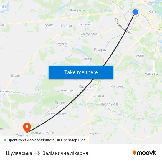 Шулявська to Залізнична лікарня map