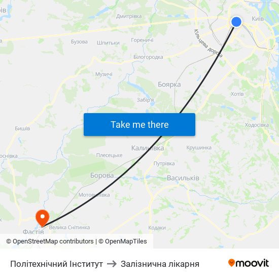Політехнічний Інститут to Залізнична лікарня map
