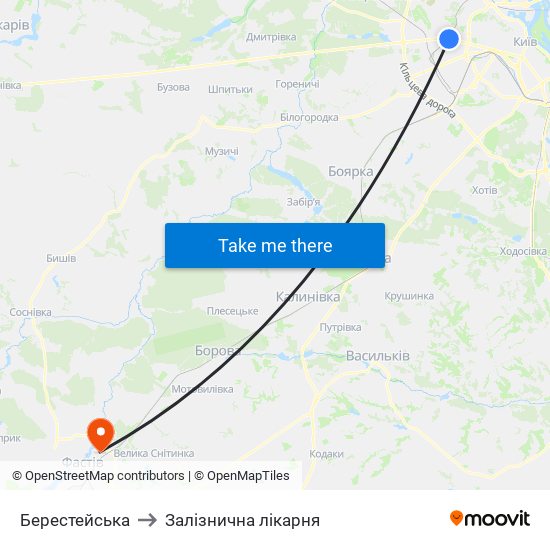 Берестейська to Залізнична лікарня map