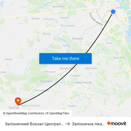 Залізничний Вокзал Центральний to Залізнична лікарня map