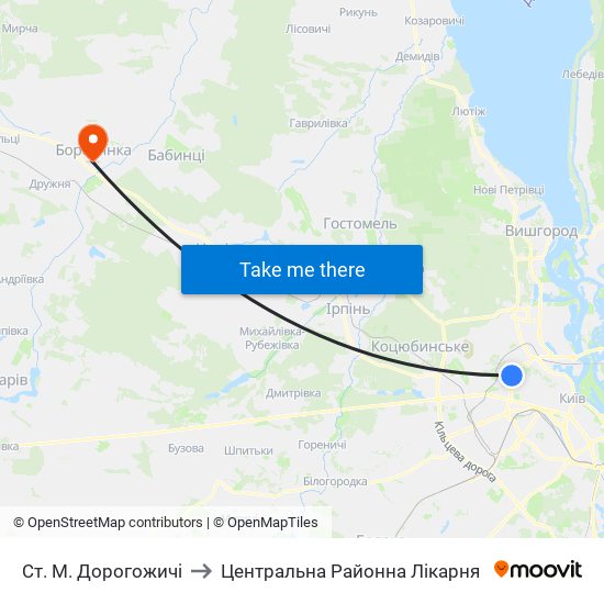Ст. М. Дорогожичі to Центральна Районна Лікарня map