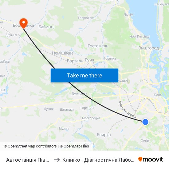 Автостанція Південна to Клініко - Діагностична Лабораторія map
