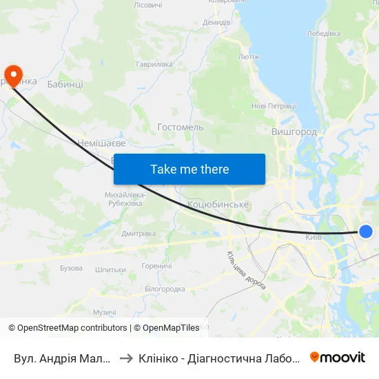 Вул. Андрія Малишка to Клініко - Діагностична Лабораторія map