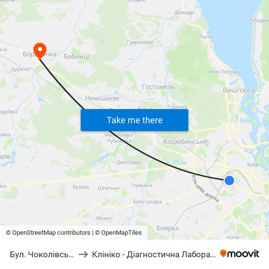 Бул. Чоколівський to Клініко - Діагностична Лабораторія map