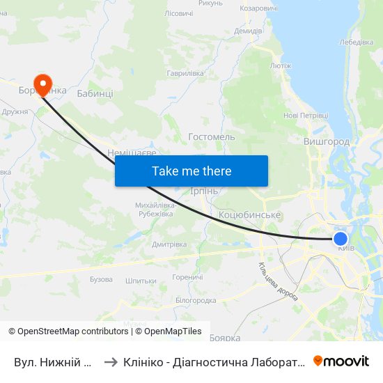 Вул. Нижнiй Вал to Клініко - Діагностична Лабораторія map