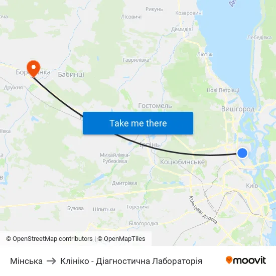 Мінська to Клініко - Діагностична Лабораторія map