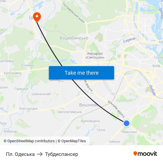 Пл. Одеська to Тубдиспансер map