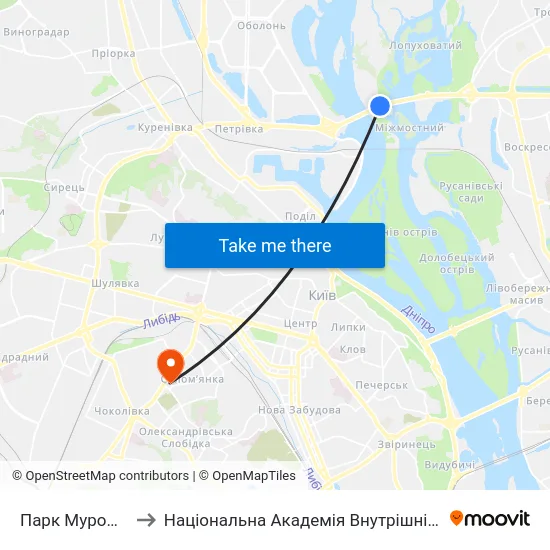 Парк Муромець to Національна Академія Внутрішніх Справ map