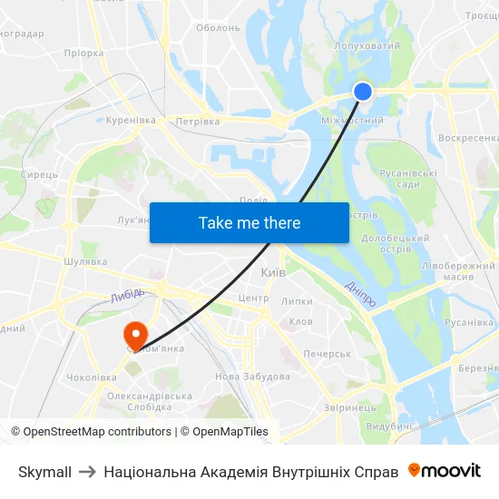 Skymall to Національна Академія Внутрішніх Справ map