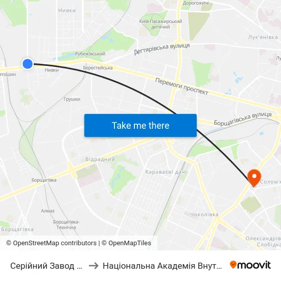 Серійний Завод Антонов to Національна Академія Внутрішніх Справ map
