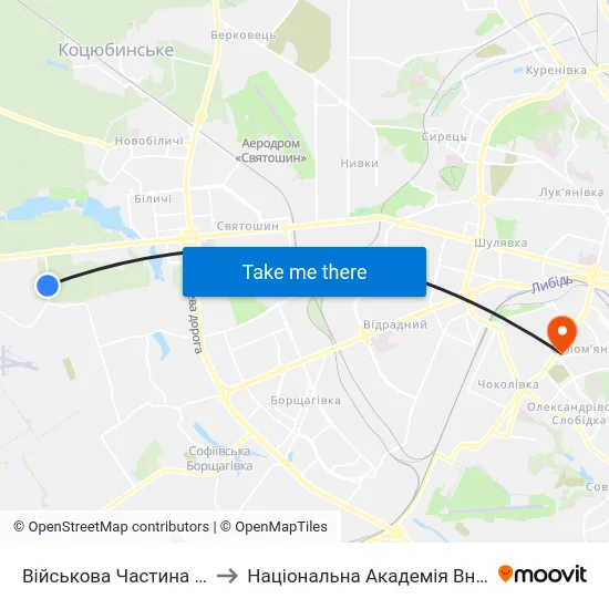 Військова Частина (На Вимогу) to Національна Академія Внутрішніх Справ map