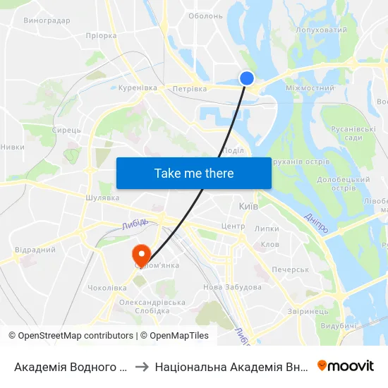Академія Водного Транспорту to Національна Академія Внутрішніх Справ map